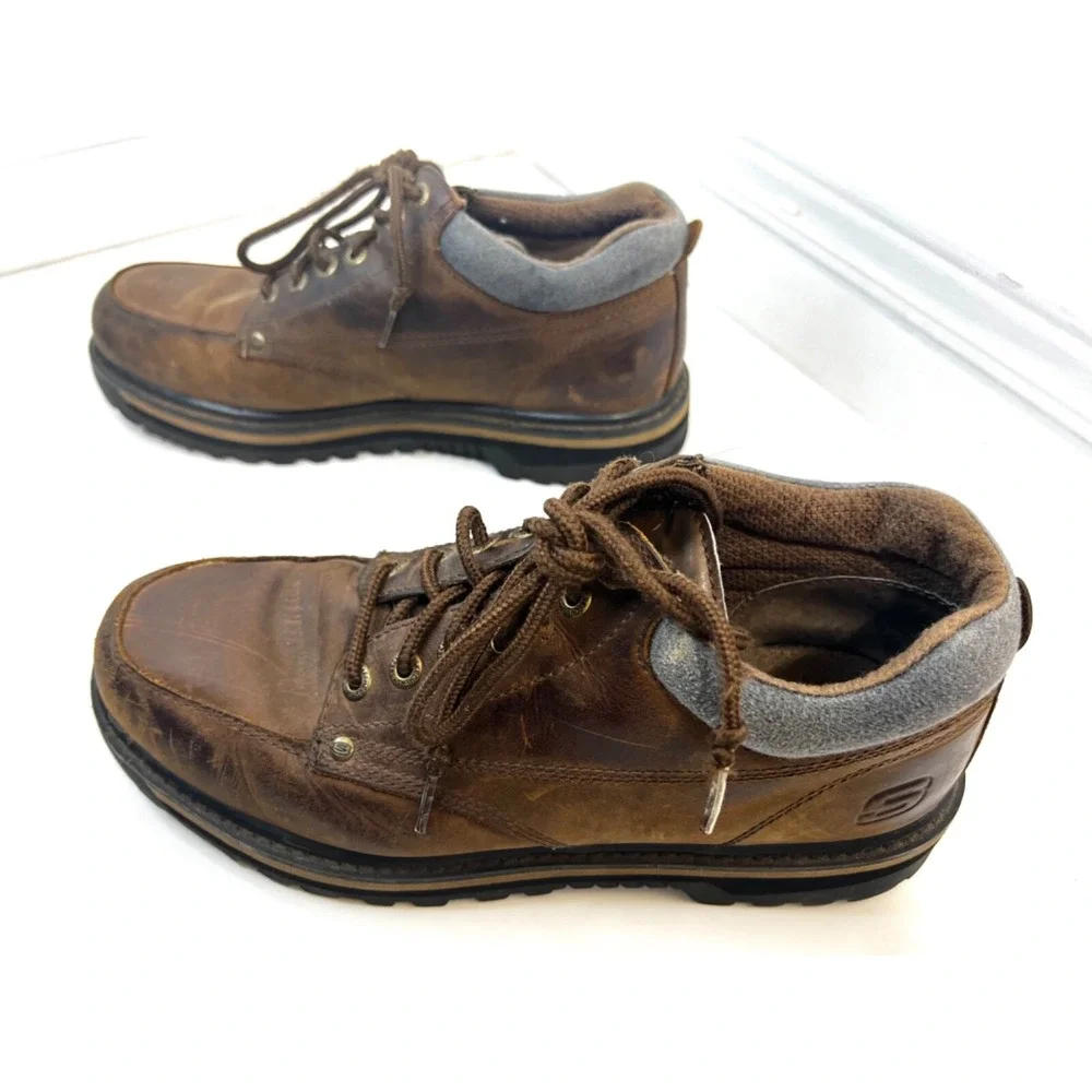 Skechers Mens Mariners Leather Utility Boots Size US 11.5 Brown